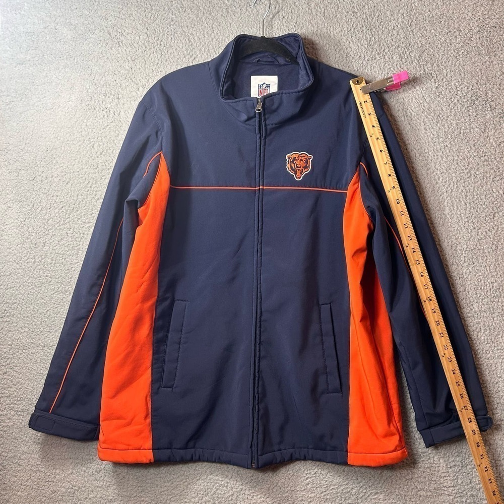 Chicago Bears Jacket Mens XL Blue Orange NFL Full Zip High Neck Jacket Football - Picture 6 of 11